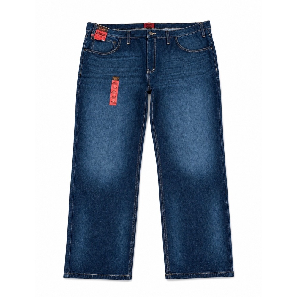 The Foundry Big & Tall Mens Relaxed Straight Flex Denim Jeans Dark Wash 46x29